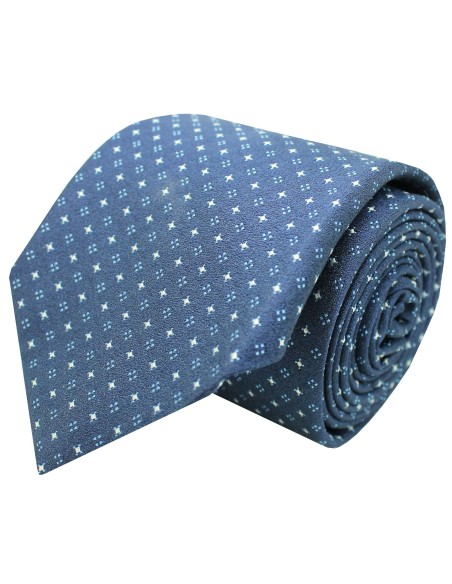 Cravatta Hugo Boss blu con monogrammi - HUGO BOSS