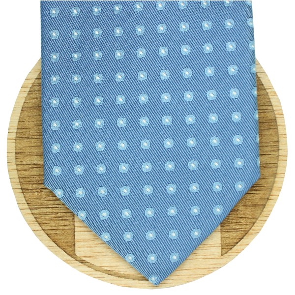 ربطة عنق هوجو بوس زرقاء مع أحرف متداخلة دائرية زرقاء فاتحة - هوجو بوس