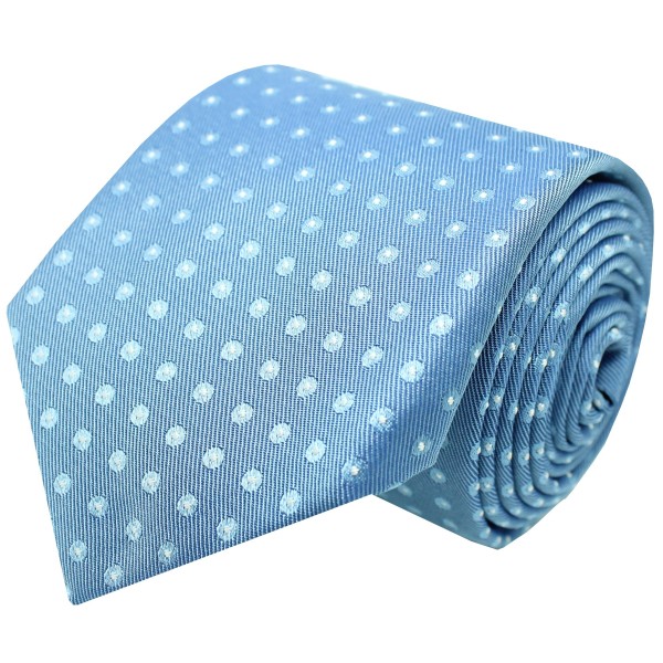 Corbata Hugo Boss azul con monogramas circulos azul claro - HUGO BOSS