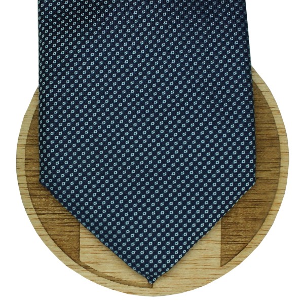 Cravatta Hugo Boss blu con monogramma e punti - HUGO BOSS