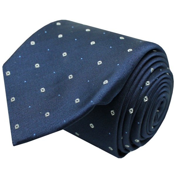 Hugo Boss navy blue tie with monogram shapes - HUGO BOSS