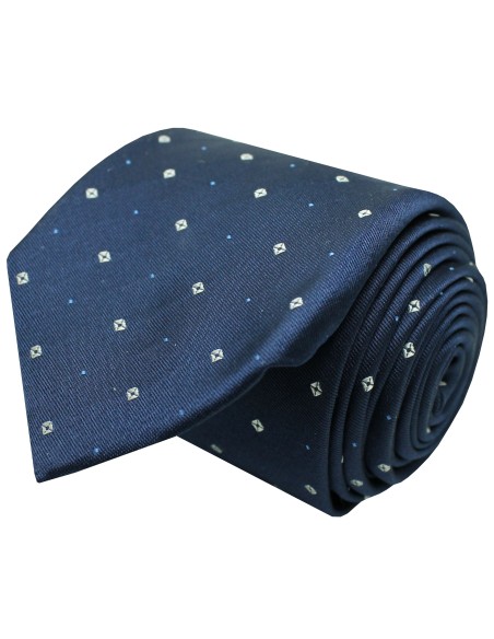 Hugo Boss marineblaue Krawatte mit Monogramm und Formen - HUGO BOSS