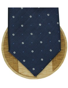 Gravata Hugo Boss azul-marinho com monograma e formas - HUGO BOSS 2