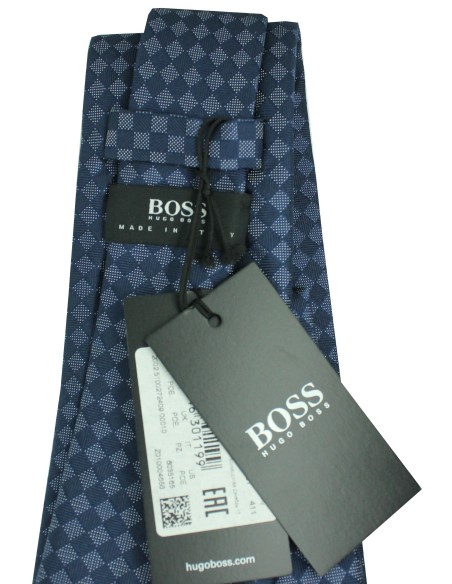 Hugo Boss marineblaue Krawatte mit Rauten - HUGO BOSS