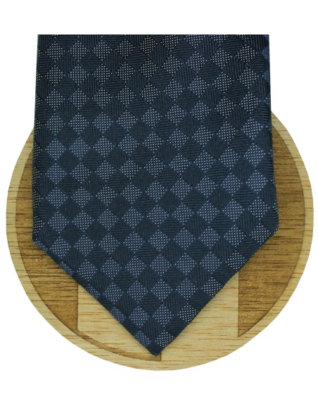 Gravata Hugo Boss azul-marinho com losangos - HUGO BOSS