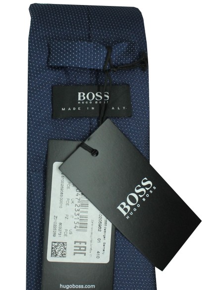 Hugo Boss marineblaue Krawatte mit kleinen Mikropunkten - HUGO BOSS