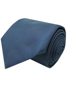 Cravatta Hugo Boss blu navy con piccoli micro-pois - HUGO BOSS