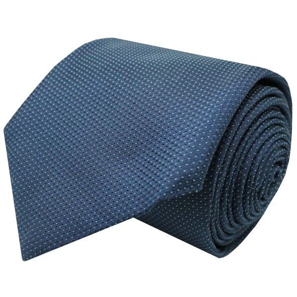 Corbata Hugo Boss azul marino con microlunares pequeños - HUGO BOSS