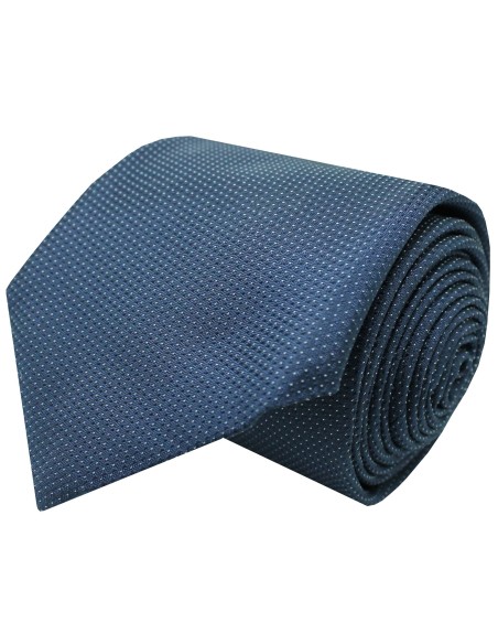 Hugo Boss navy blue tie with small micro-dots - HUGO BOSS