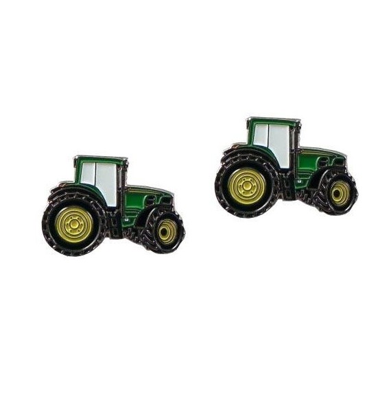 Green Tractor Cufflinks 