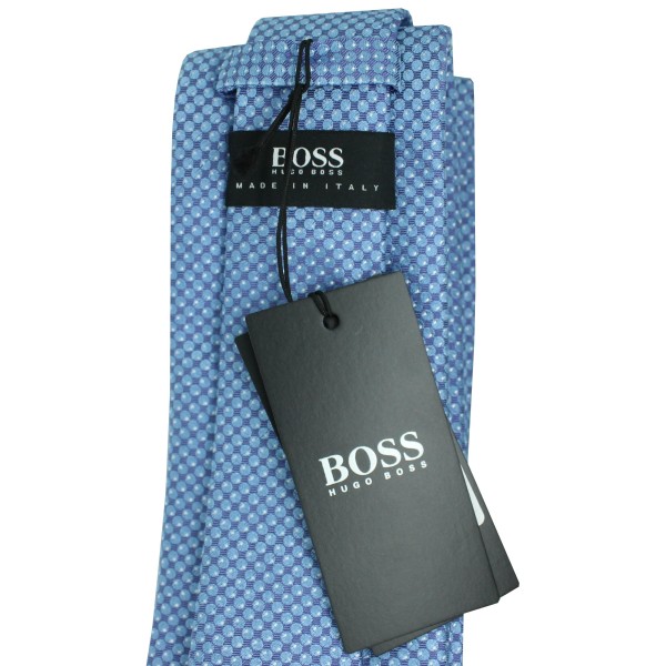 Hugo Boss blaue Krawatte mit runden Mikropunkten - HUGO BOSS
