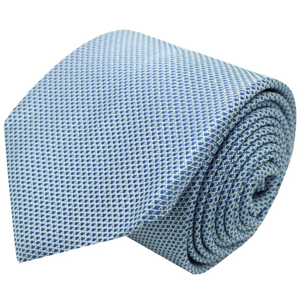 Corbata Hugo Boss azul rayas con microlunares rombos - HUGO BOSS