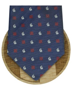 Gravata Hugo Boss azul com monogramas náuticos - HUGO BOSS 2