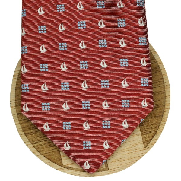 Hugo Boss Krawatte mit nautischen Monogrammen in Rot - HUGO BOSS