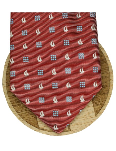 Hugo Boss tie with nautical monograms in red - HUGO BOSS