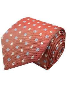 Hugo Boss tie with nautical monograms in red - HUGO BOSS