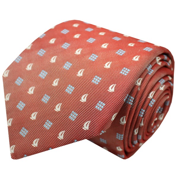 Hugo Boss tie with nautical monograms in red - HUGO BOSS