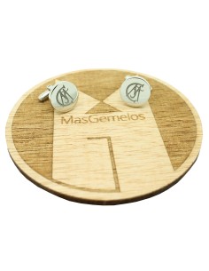 Boutons de manchette personnalisés en acier pour chemise Real Madrid 2