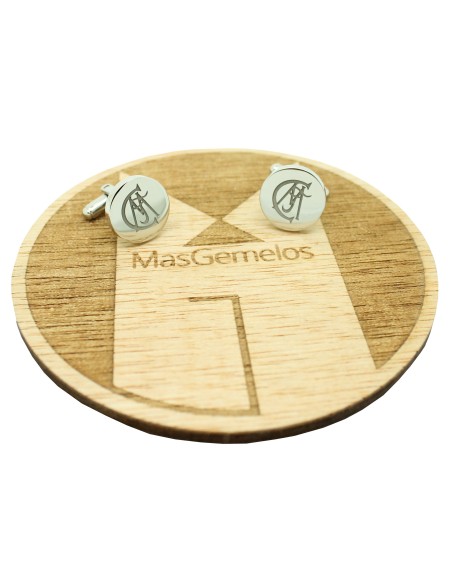 Boutons de manchette personnalisés en acier pour chemise Real Madrid