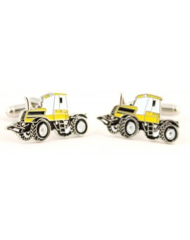 Yellow Tractor Cufflinks 