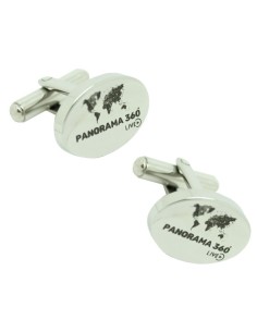 Boutons de manchette ovales en acier pour chemise, personnalisés avec