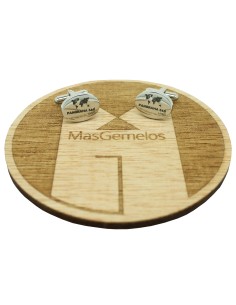 Boutons de manchette ovales en acier pour chemise, personnalisés avec 2