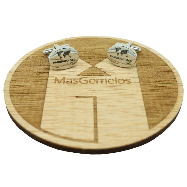 Boutons de manchette ovales en acier pour chemise, personnalisés avec