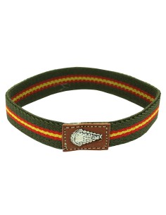 Pulsera con bandera España elástica verde y Virgen