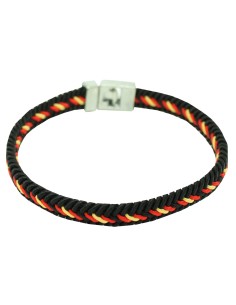 Black bracelet with Spanish flag and clasp