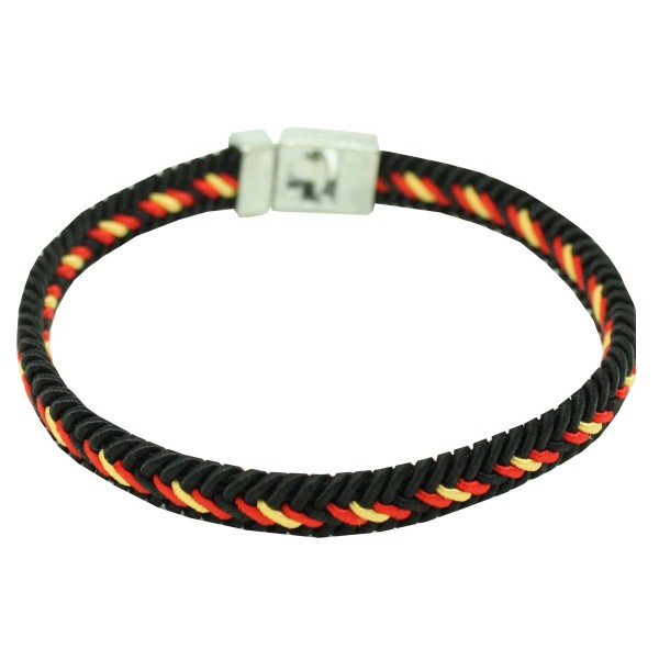 Black bracelet with Spanish flag and clasp