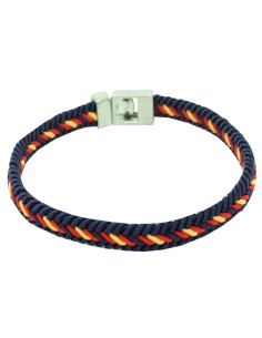 Dunkelblaues Armband mit spanischer Flagge und Verschluss