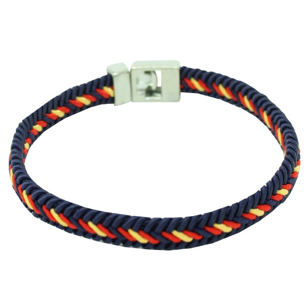 Navy blue bracelet with Spanish flag and clasp