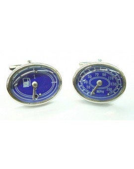 Blue Speedometer and Fuel Gauge Cufflinks