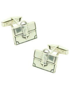 Abotoaduras de camisa Maletim executivo Prata de Lei 925 PREMIUM