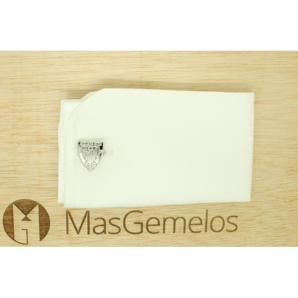 Boutons de manchette Athletic Club de Bilbao argentés
