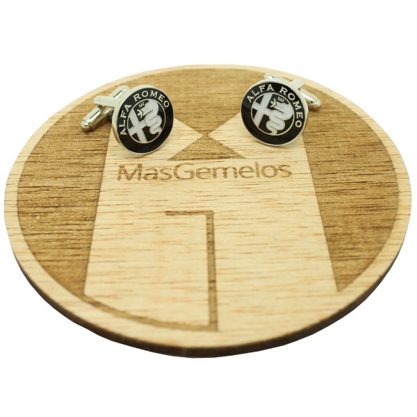 Boutons de manchette pour chemise Alfa Romeo - noir