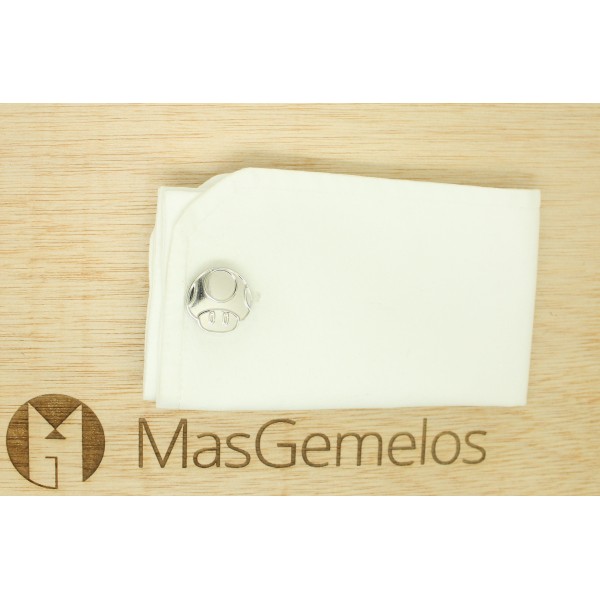 Gemelos de seta plateada super mario bros para camisa