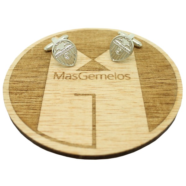 Boutons de manchette pour chemise CF Valencia - argenté