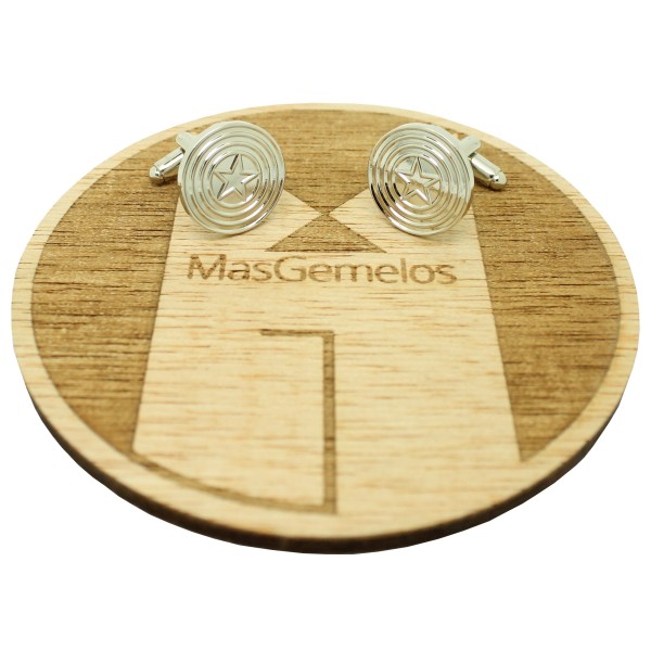 Boutons de manchette du capitaine Amérique en argent