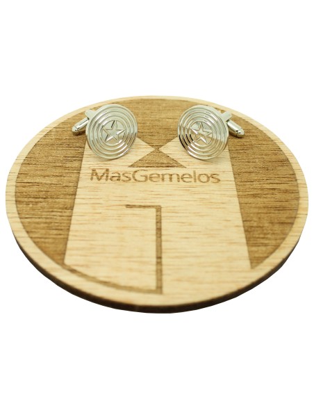 Silver Plated Captain America Shield Cufflinks