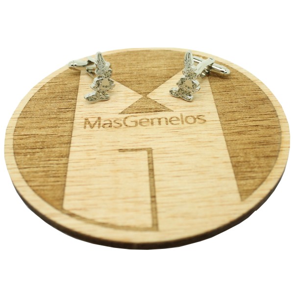 Silver Asterix cufflinks for shirt