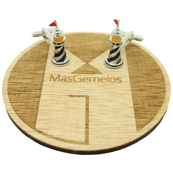 Gemelos para camisa Faro azul