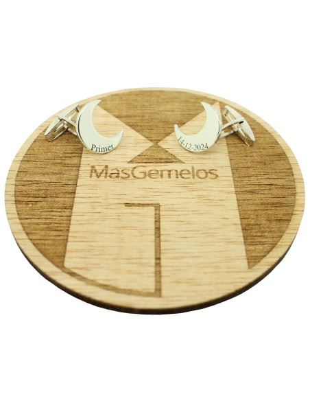 أزرار القميص المخصصة نصف القمر 925