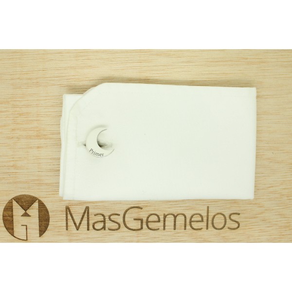 Boutons de manchette personnalisés demi-lune Nom et date Argent sterli