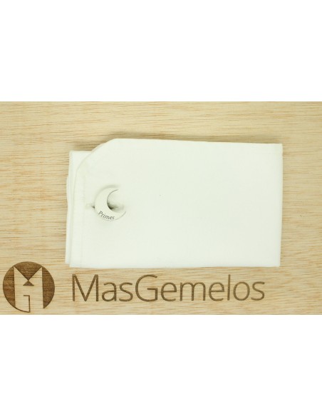 Gemelos de camisa personalizados media Luna Nombre y fecha Plata 925