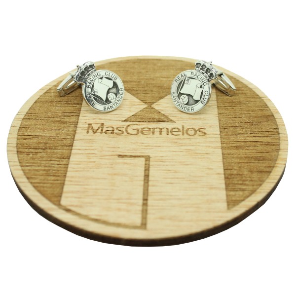 Gemelos para camisa Plata de Ley Real Racing Club Racing Santander