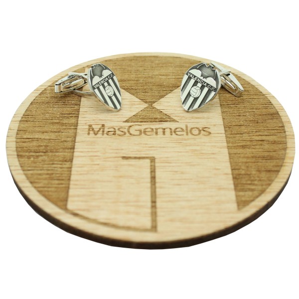 Gemelos para camisa Plata de Ley Valencia Club de Fútbol