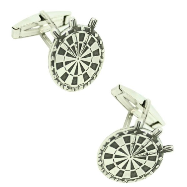 Personalized 925 silver cufflinks dartboard with darts