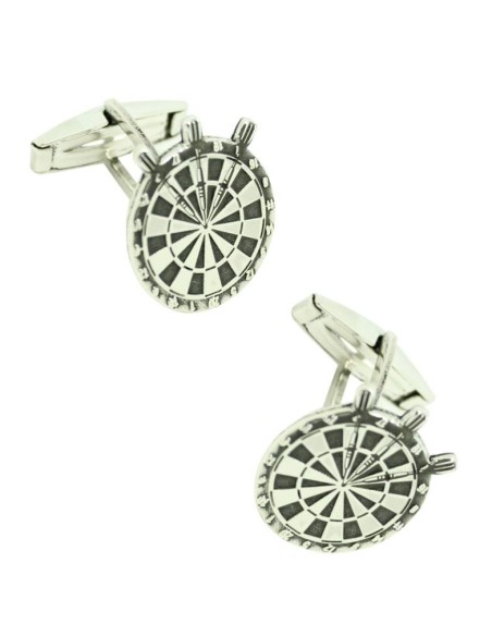 Gemelli da polso personalizzati in argento 925 bersaglio con freccette