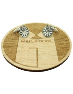 Personalized 925 silver cufflinks dartboard with darts 2